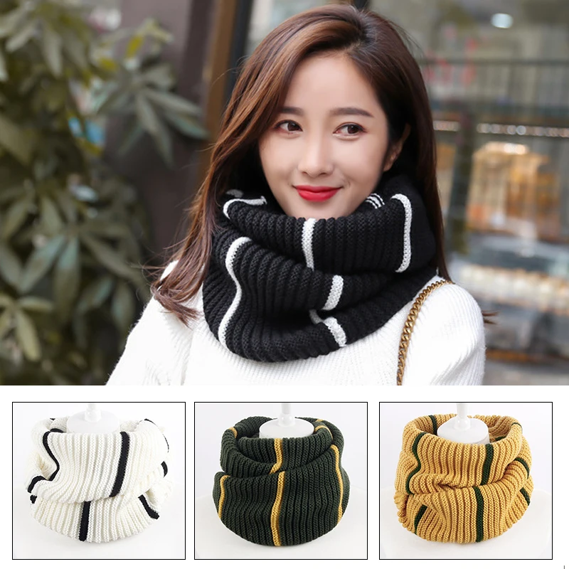 

Man Women Warm Snood Scarf Winter Cashmere Fashion Knitted Infinity Scarf neckwarmer Circle Ring Solid Soft Color Couples Scarf