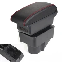for ford fiesta armrest box central store content box car styling decoration accessory with cup holder usb