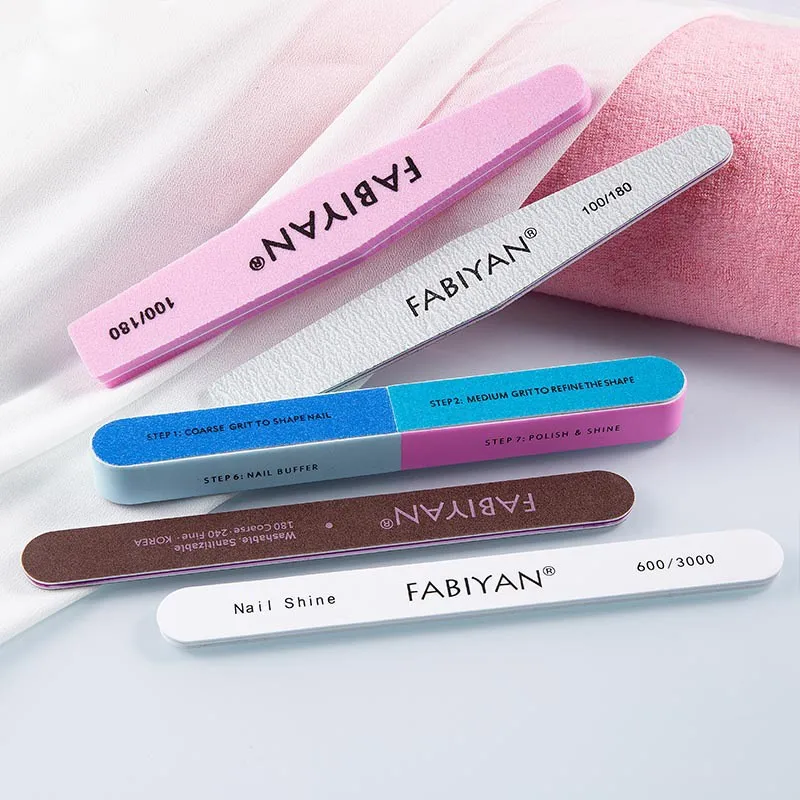 УФ Гель лак Маникюрный Инструмент наждачная бумага пилка для ногтей Лайм 100/180