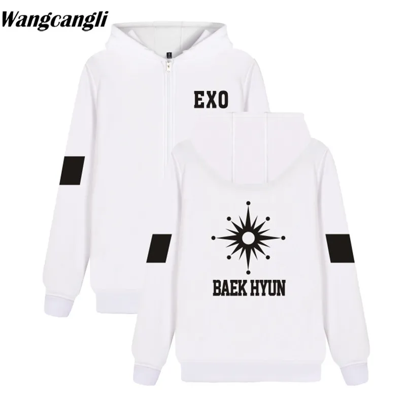 

2021 популярный дизайн хип-хоп EXO Kpop осень-зима толстовки на молнии для женщин и мужчин Высококачественная куртка пальто Модная Толстовка в ст...