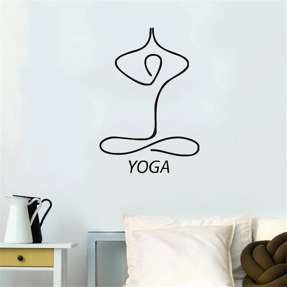 Линия для йоги Настенная Наклейка в стиле мечты студии спортивного клуба