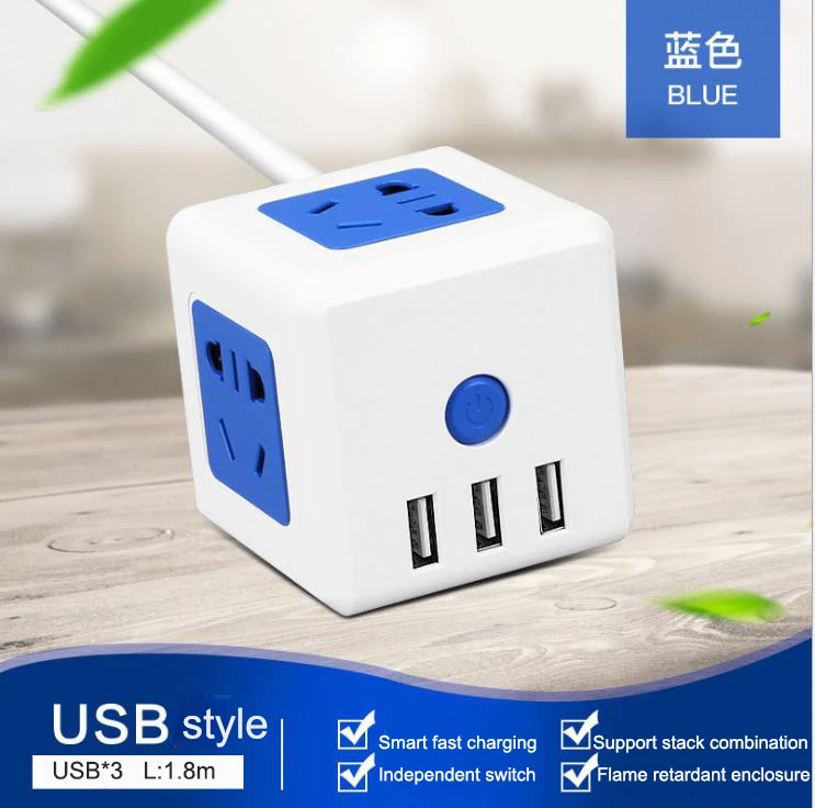 Умный дом мощность кубик Рубик розетка розетки USB Порты адаптер удлинитель