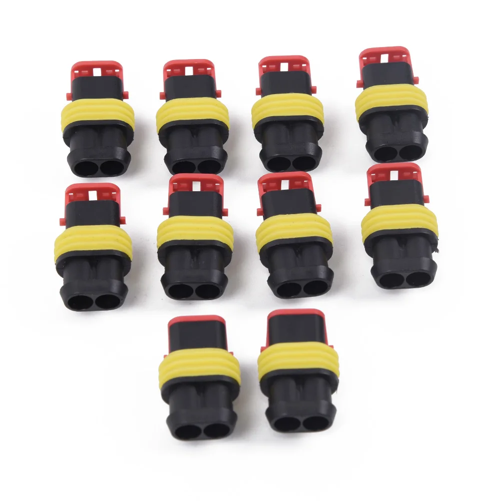 

Car 2 Pins Way Sealed Waterproof Electrical Harness Wire Auto Connector Plug 10*