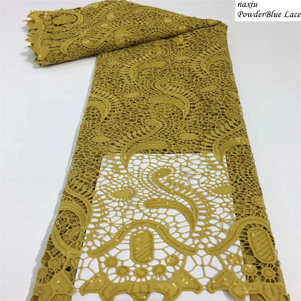 

Fast Selling African Fashion Lace Best Selling Fabrics Dry Gold Color Swiss Cotton Material Cord Style Quality