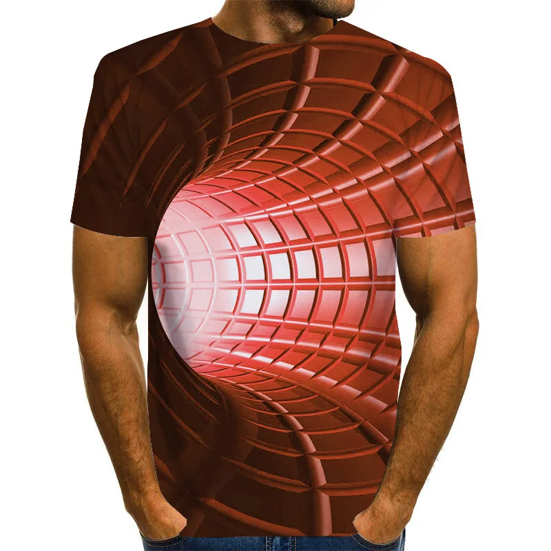 

Male 3d t shirt Fashion Summer T shirt Top Streatwear Men Cool geometry Pyramid 3d Men Hip Hop Tees Plus Size XXS-6XL Drop Ship