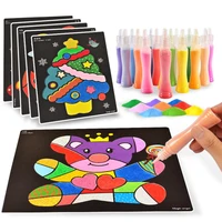 creative diy sand painting kids montessori toys children crafts doodle colour sand art pictures drawing paper educational toys
