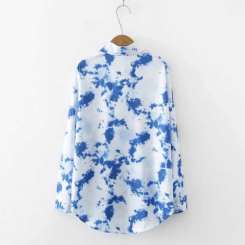 

Women's Blouse Spring Autumn Tie-Dyed Fashion Loose Leisure Long Sleeve Blouse Shirts