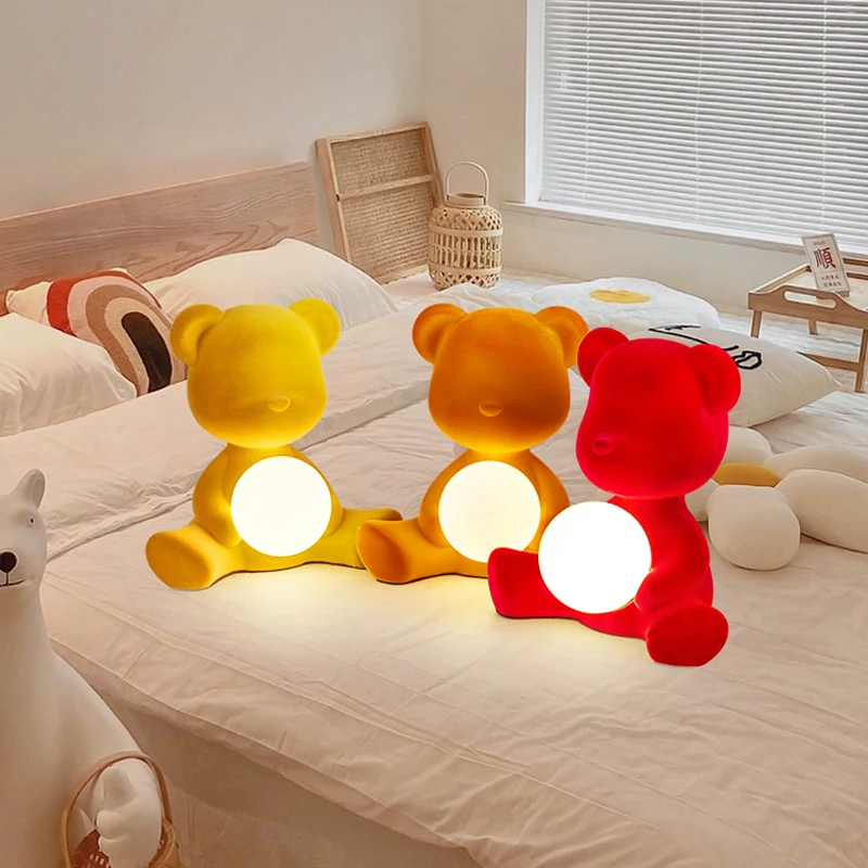 

Boy Girl Children's Room Table Lamps Bedroom Bedside Lamp Vintage Children Table Light Bear Night Light Gift Desk Decor Lighting