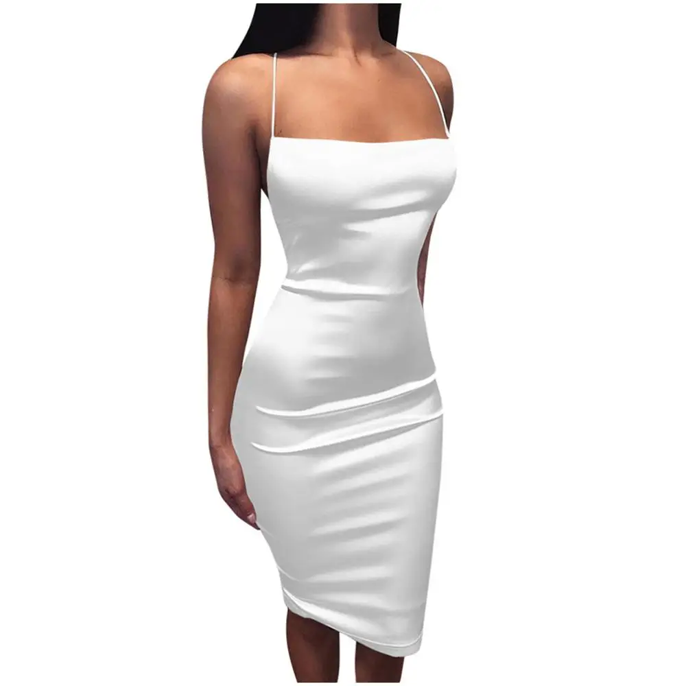 Женское атласное платье с открытой спиной вечерние наряды пикантная Клубная