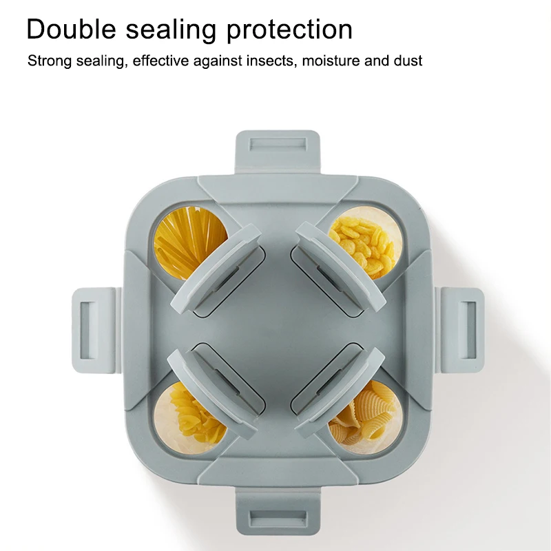 

Four-grid Storage Sealed Box Kitchen Storage Tank Sealed Tank Storage Box Transparent Plastic Food Storage Box F2