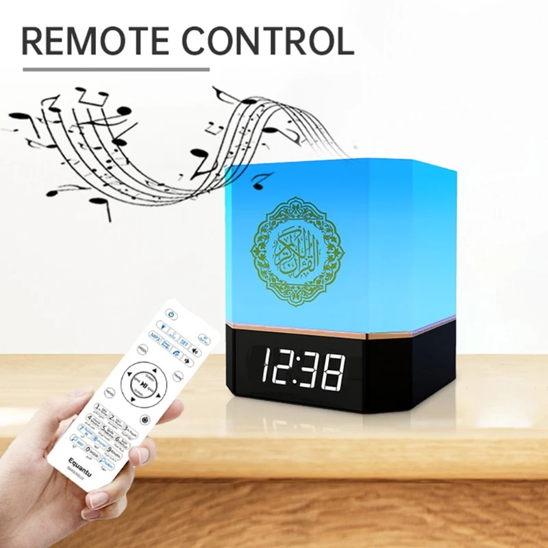 

Bluetooth Speaker Wireless Remote LED Night Light Smart APP Control Digital AZAN Clock with Quran Recitation Translation