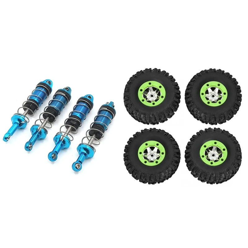 

4Pcs Left and Right Tires Wheel Tyre for Wltoys 12428 1/12 RC Car with Oil Shock Absorbers Damper for MN86 1/12 RC Car