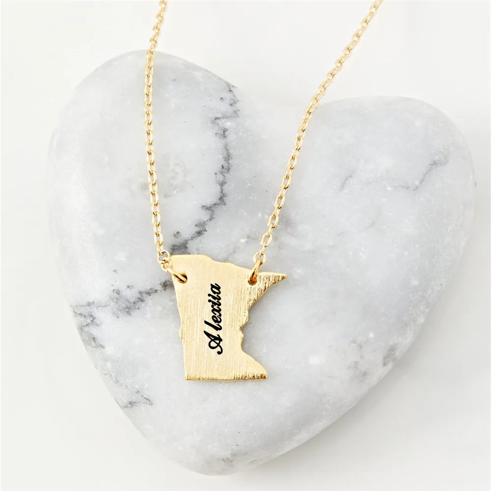 Ожерелье с картой на заказ модные ювелирные изделия из нержавеющей стали