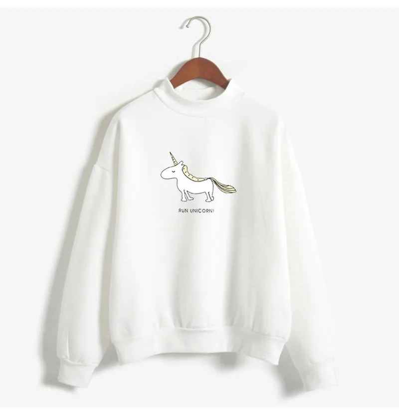 

Woman Sweatshirt Cartoon Unicorn Long Sleeve Ladies Casual Sweet Pullover O-neck Female Sweatshirt