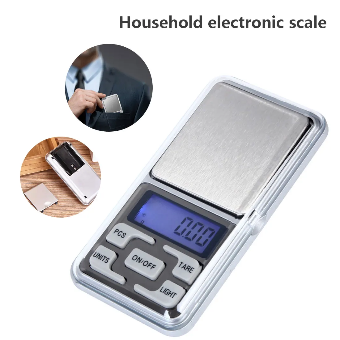

Mini Digital Scale 100/200/300/500g 0.01/0.1g High Accuracy Backlight Electric Pocket For Jewelry Gram Weight For Kitchen