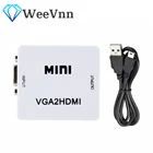 WeeVnn 1080P VGA-HDMI аудио адаптер разъем VGA2HDMI мини-проектор с аудио для ПК ноутбука для проектора HDTV