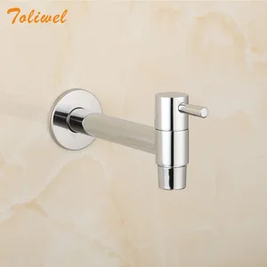 extra long polished chrome laundry bathroom wetroom kitchen wall mounted sink faucet tap spigot bibcocks free global shipping