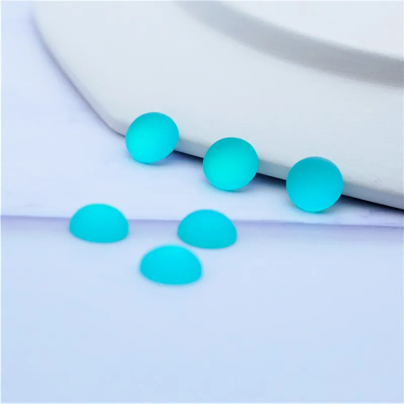 50 шт./лот плоская задняя часть 10 12 мм матовый Кабошон из смолы многоцветный