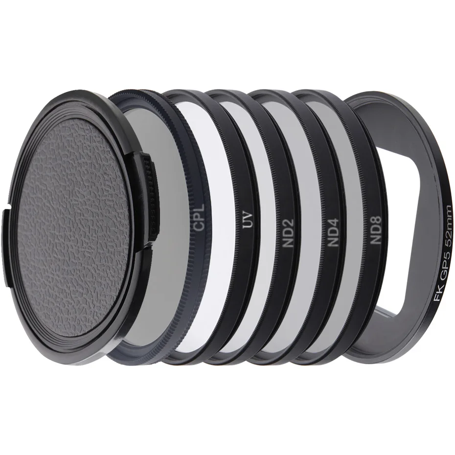 Go Pro Hero 5 6 7 черный фильтр для экшн-камеры 52 мм поляризационный CPL/ND 2 4 8/UV Защитные фильтры для GoPro Hero 5 6 7 аксессуары - Цвет: UV CPL ND 2 4 8
