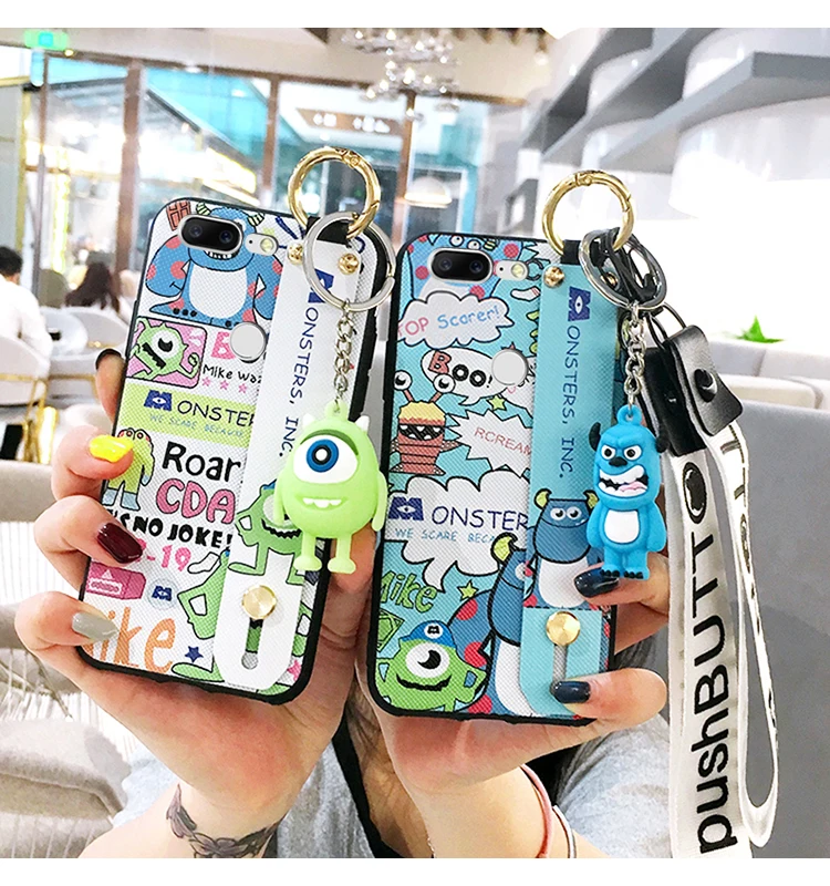 Oneplus 7 pro милый ремешок на запястье с монстрами Мягкий ТПУ чехол для телефона 3 3T 1 + 5