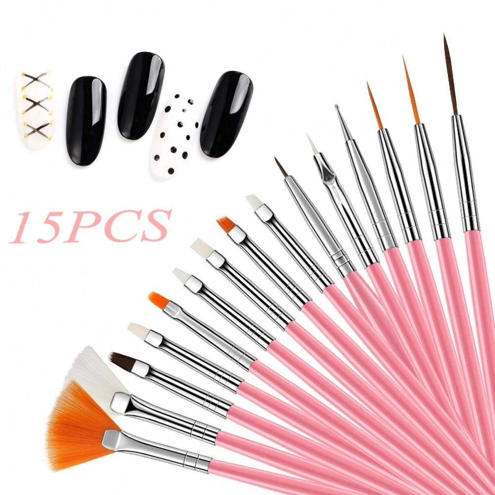 

15pcs Set Of Nail Art Drawing Pens Flower-painting Light Therapy Point Drill Lines Details Pens Nail Tools
