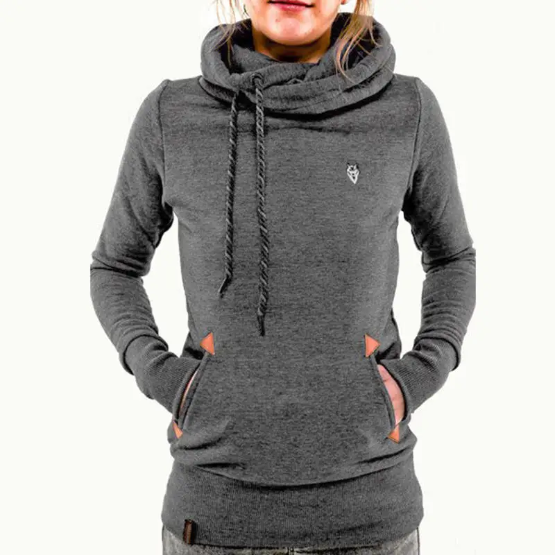 5xL осень зима Женская толстовка уличная мода теплая с длинным рукавом карман плюс