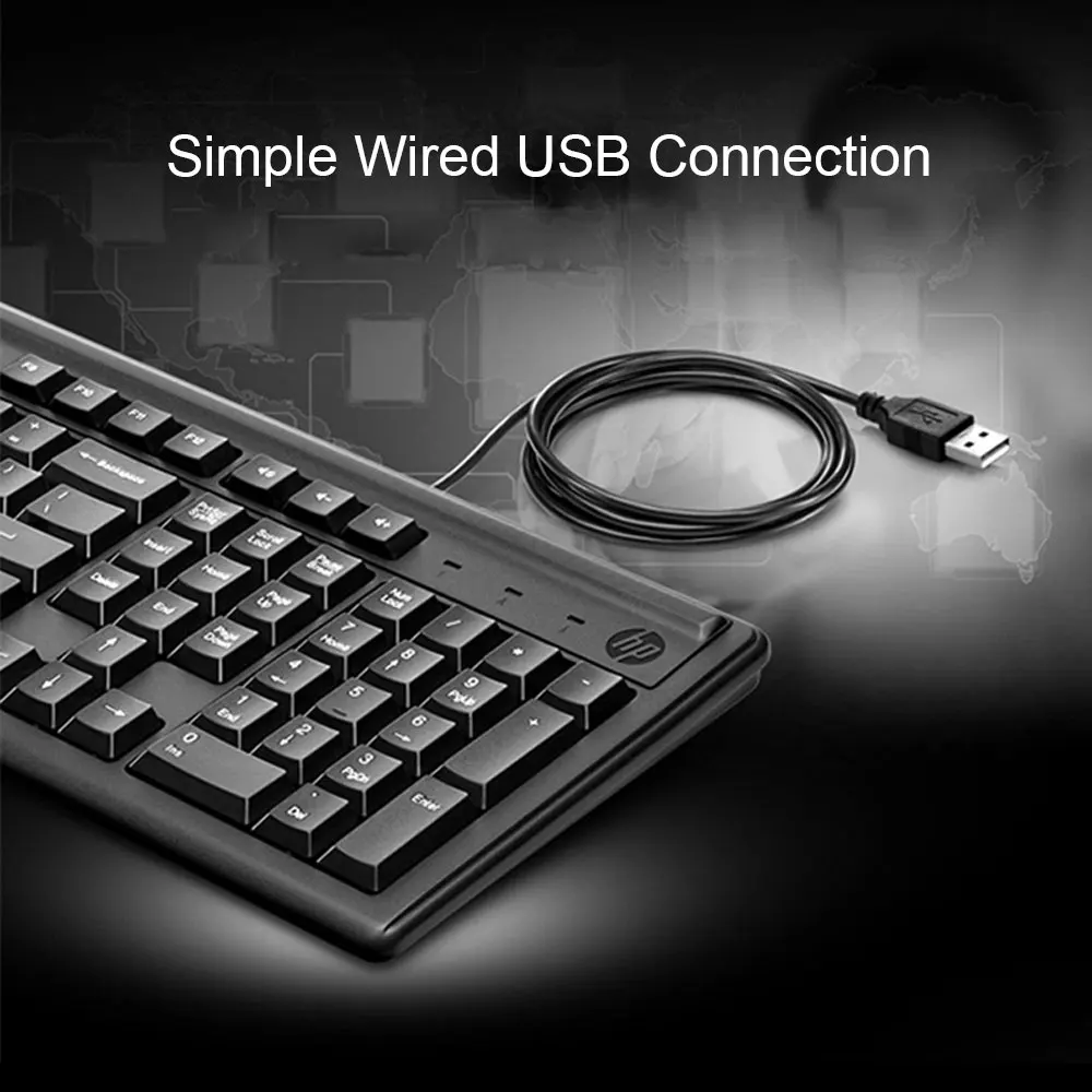 Hp K100 USB Проводная 109 клавиатура для компьютера Эргономичный дизайн офисная