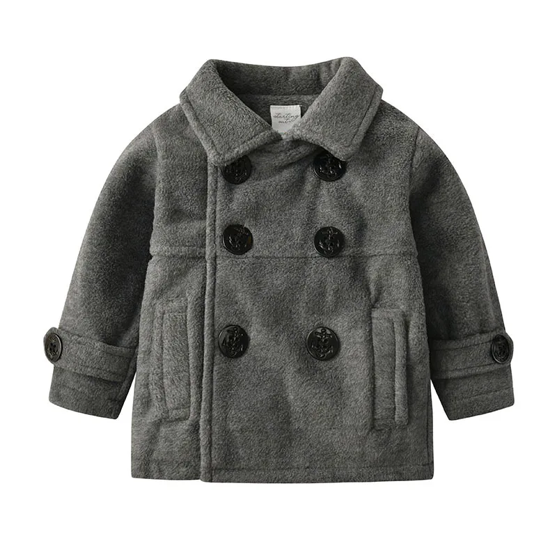 Новое Детское двубортное пальто в Корейском стиле для мальчиков Осень-зима 2019 |