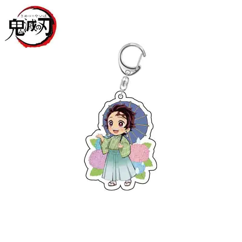 Anime Demon Slayer Cosplay Double Sided Keychain Kimetsu No Yaiba Cosplay Acrylic Unisex Pendant Keychain Gifts for Children