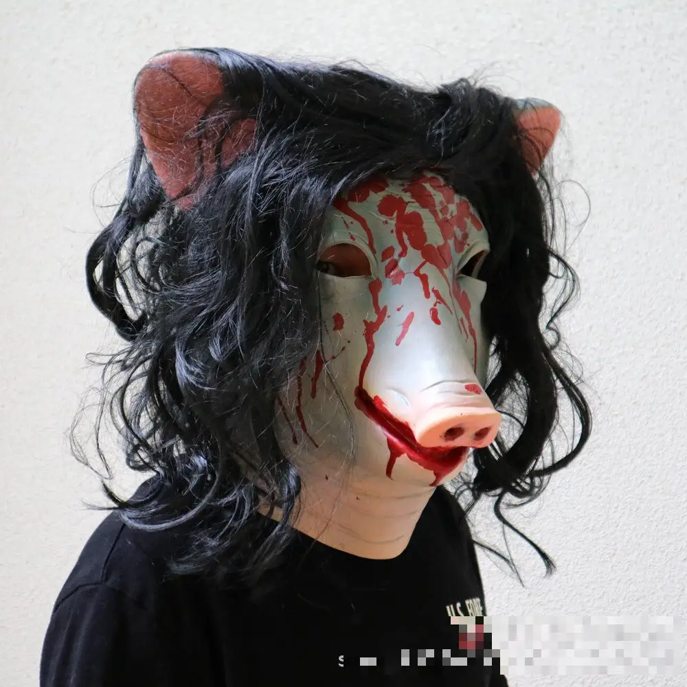 Saw Horror 3 Аманда Свинья Маска на голову Хэллоуин ужас кровавый Cos наушники для
