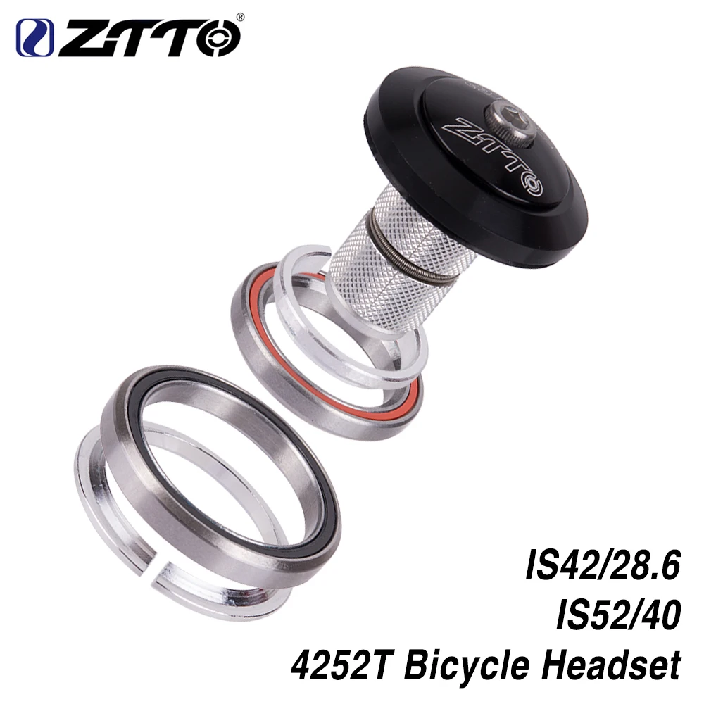 

ZTTO MTB Bike Road Bicycle Headset 42mm 52mm CNC 1 1/8"-1 1/2" Tapered Tube Fork Integrated Angular Contact Bearing 4252TCycling
