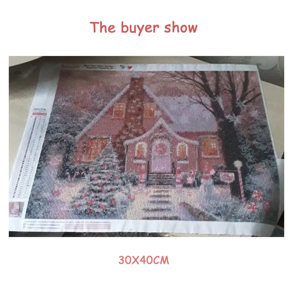 HUACAN Алмазная вышивка Полная площадь/Круглый рождество пейзаж алмазная мозаика 5д