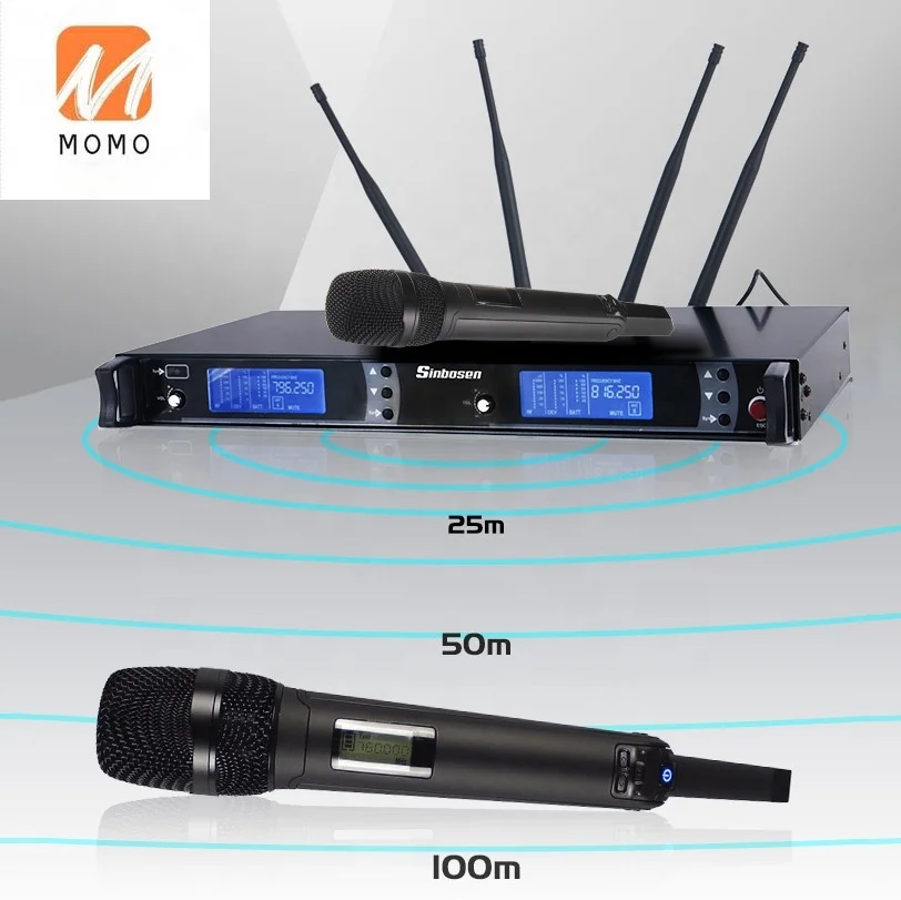 구매 광저우 전문 무선 보컬 마이크 세트 2 UHF 동적 핸드 헬드 무선 마이크