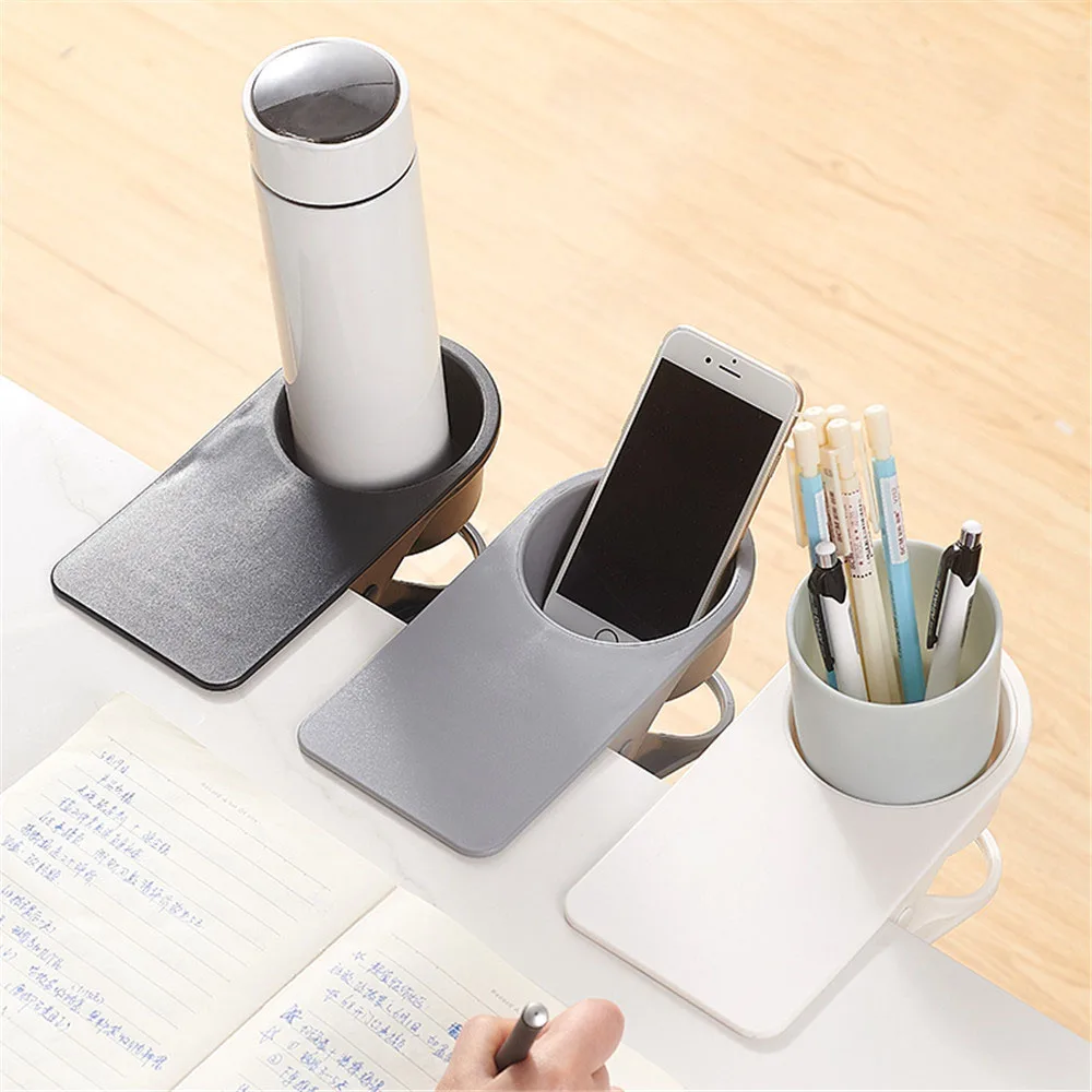

Coffee Cup Holder Table Side Shelf Pen Holder Cosmetic Make-up Brush Storage Pencil Stationery Container Office Supplies