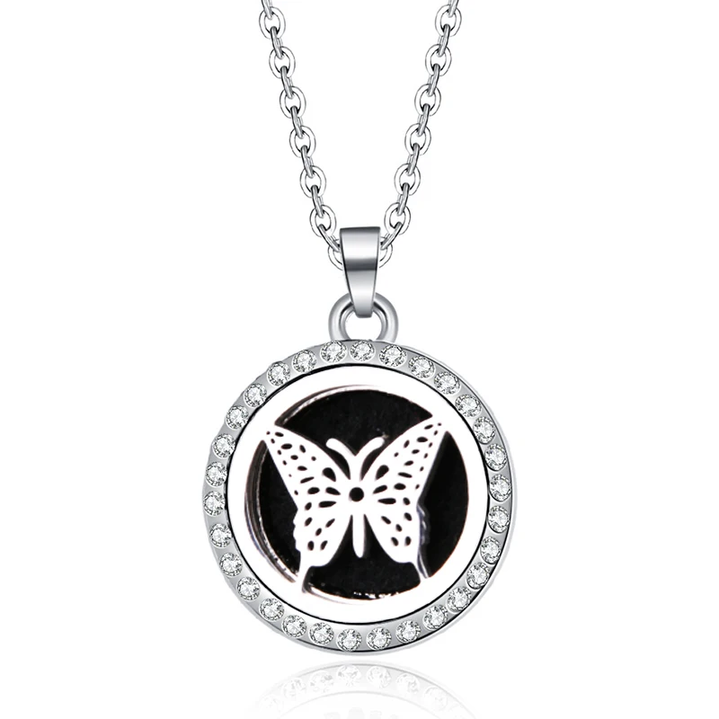 316L Роза Циркон Арома духи медальон кулон ожерелье Ароматерапия из нержавеющей стали эфирное масло диффузор Кристалл ювелирные изделия