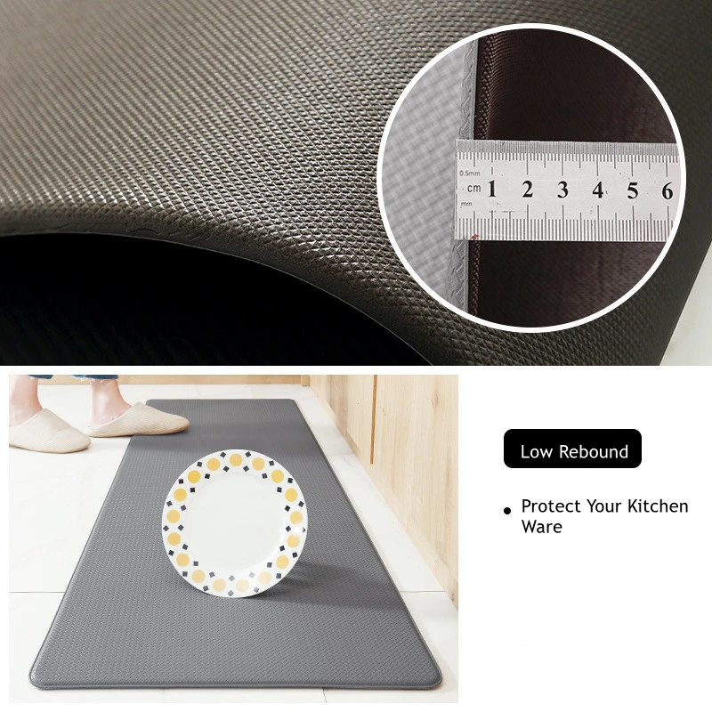 oilwaterproof kitchen carpet durable low rebound anti slip pu bathroom mat decoration long solid floor mat easy to clean rug free global shipping