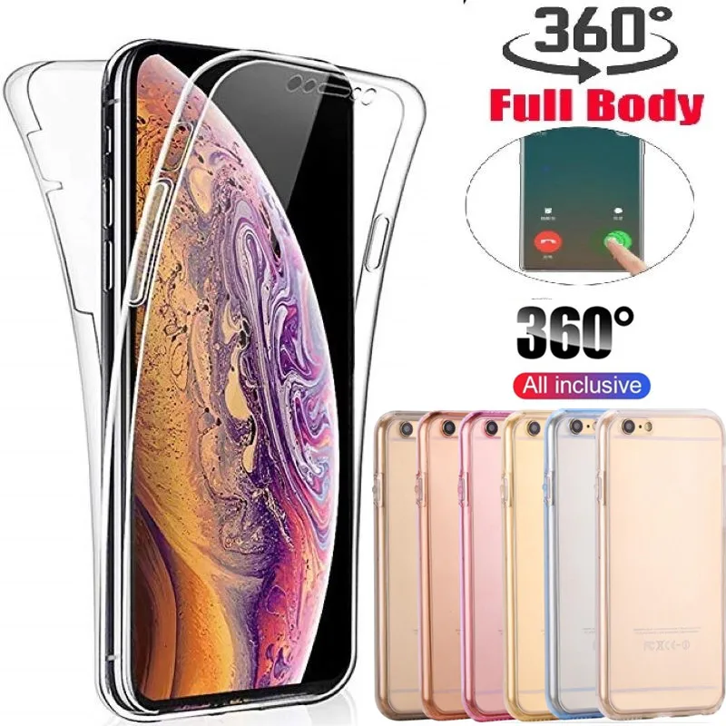 Для iphone 11 6 6S 8 7 Plus se 5s 5 X XR XS 11Pro MAX полный корпус 360 градусов защитный мягкий