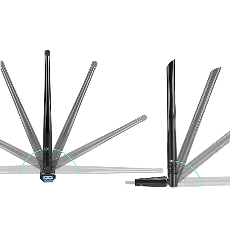 

USB WiFi Adapter - Dual Band 2.4G/5.8G Mini Wifi Wireless Network Card Dongle with High Gain Antenna 1Pc