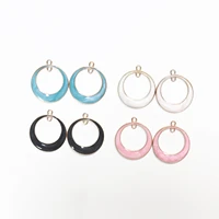 oil dripping pearlescent hollow ring alloy jewelry accessories rubber band earrings pendant diy necklace earrings accessories