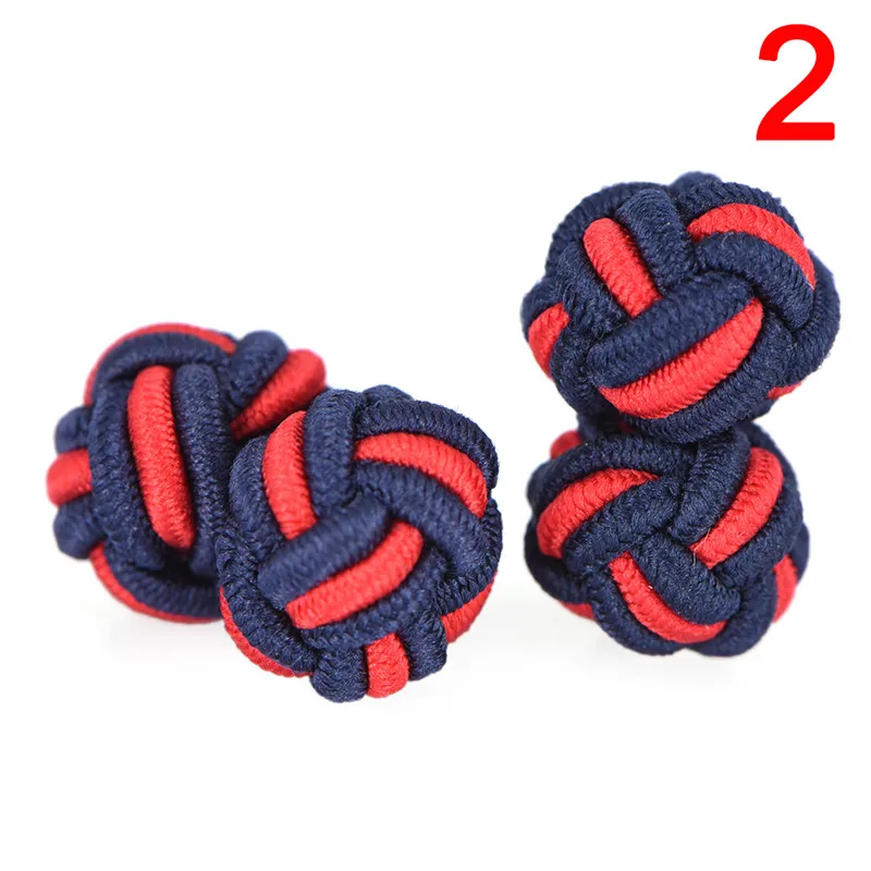 

Silk Knot Cufflinks Upscale Men's Classic Double Rope Ball Knot Shape Cuff Links Handmade Silk Knots Cuff Link For Men