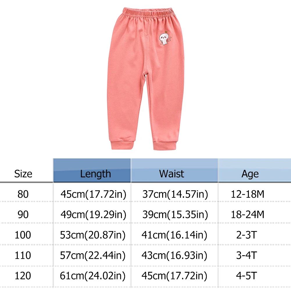 

Comfortable Casual Kid Girls Boys Summer Cotton Trousers Cartoon Pattern Elastic Waist Leisure Chic Fashionable Pants