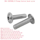 5-50 шт., m2 m2, 5 M3 M4 M5 M6 m8 m10, Шестигранник из нержавеющей стали 304, круглая кнопка, фланцевая головка с шайбой, винтовой болт