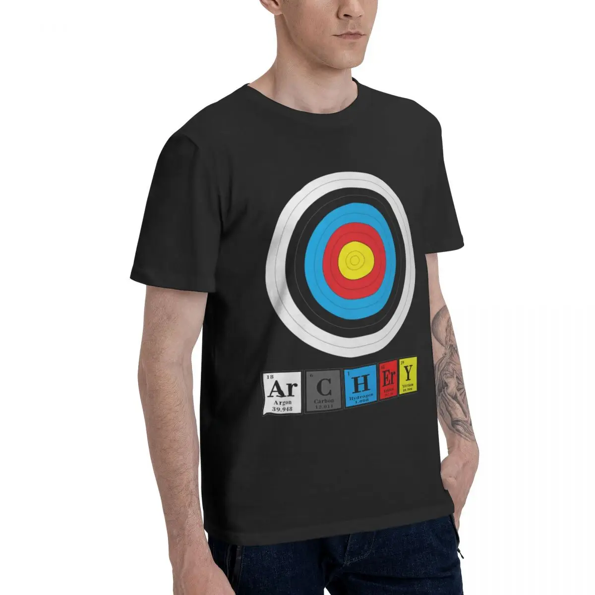 Мужские футболки стрельба из лука химии Стиль натурального хлопка Горячая