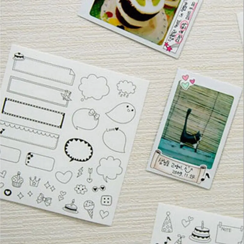 

6Pcs DIY Black Calendar Paper Sticker for Scrapbook Calendar Diary Planner Sticky Photo Album Decor