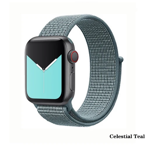 Нейлон pulseira для apple watch band 4 44 мм 40 мм(iwatch 5) apple watch 3 2 1 ремешок 42 мм 38 мм дышащий браслет ремень аксессуары - Цвет ремешка: Celestial Teal
