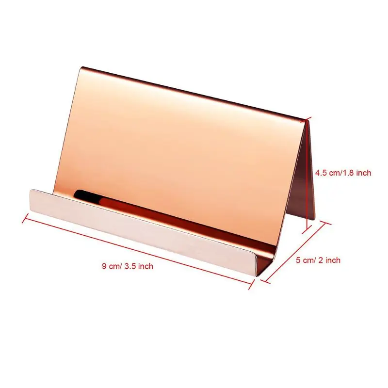 

High-End Stainless Steel Business Name Card Holder Display Stand Rack Desktop Table Organizer 2 Colors