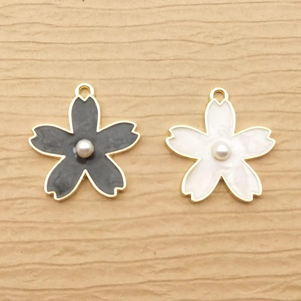 

10pcs 19x21mm enamel flower charm for jewelry making crafting fashion earring pendant bracelet charm necklace charms diy finding