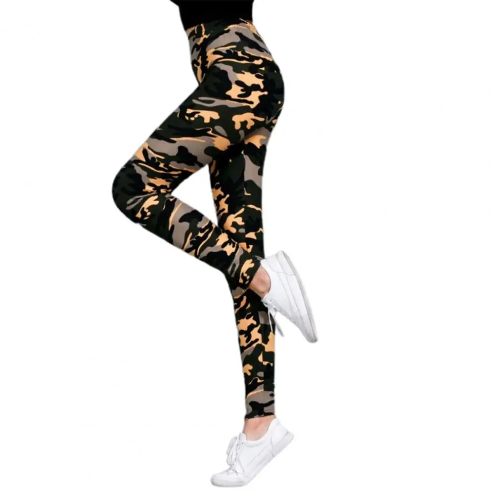 

75% HOT SALES!!! Women Camouflage Printed Large Size High Waist Elastic Slim Ninth Pants Legging