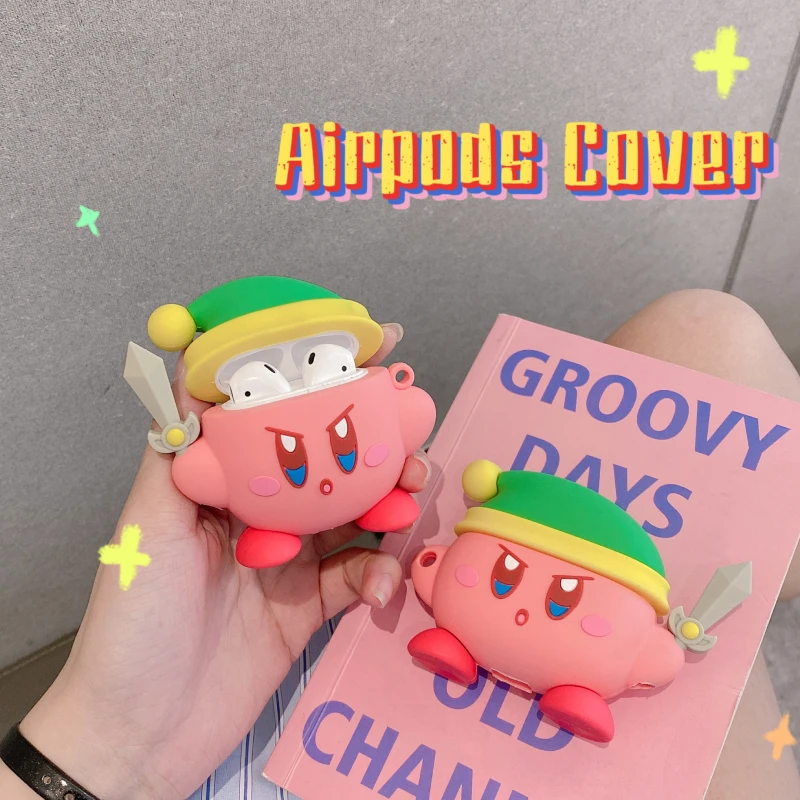 

New Japan gameboy cartoon cute Kirby soft Headphone Earphone case for Apple airpods 1 2 Wireless Headset cover for airpods pro