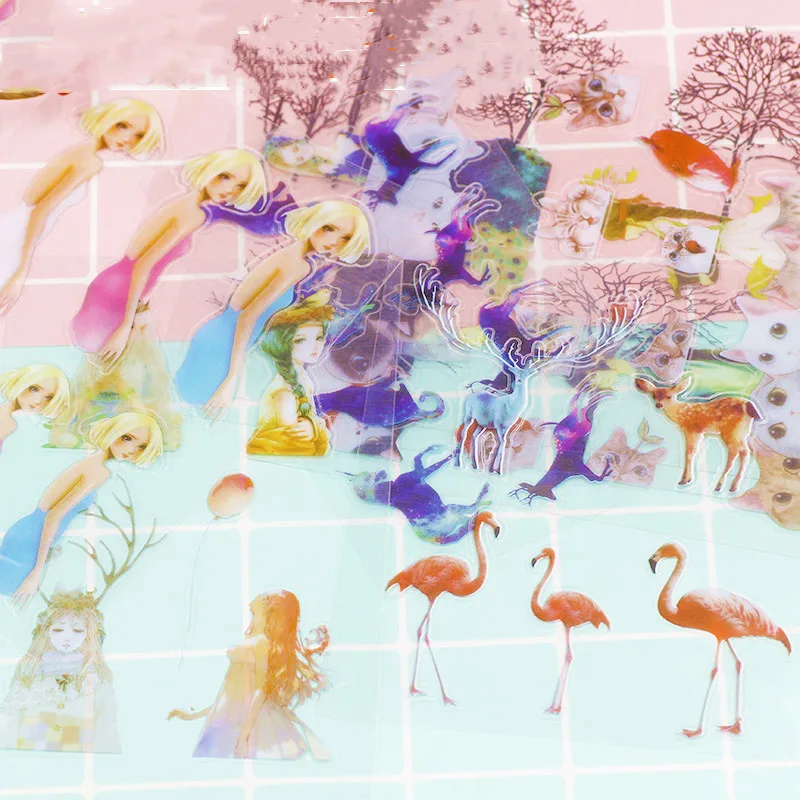 Прозрачные наклейки на Материал животные красота звездное небо высушенный